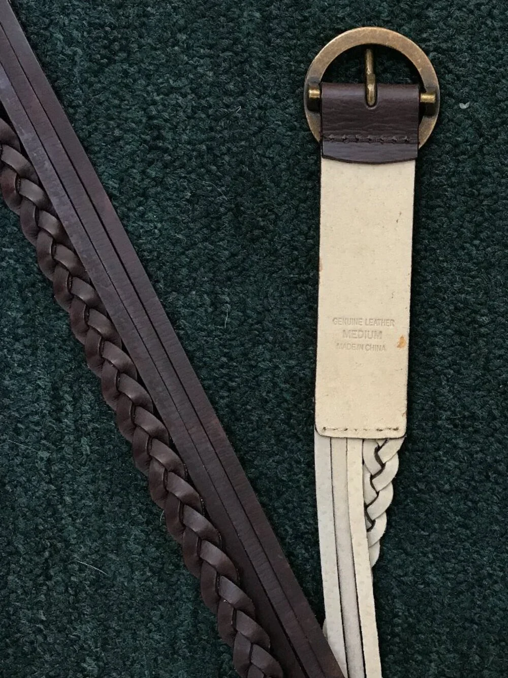 🤎Genuine Leather Braided Belt — Classic Style — Size M 🤎